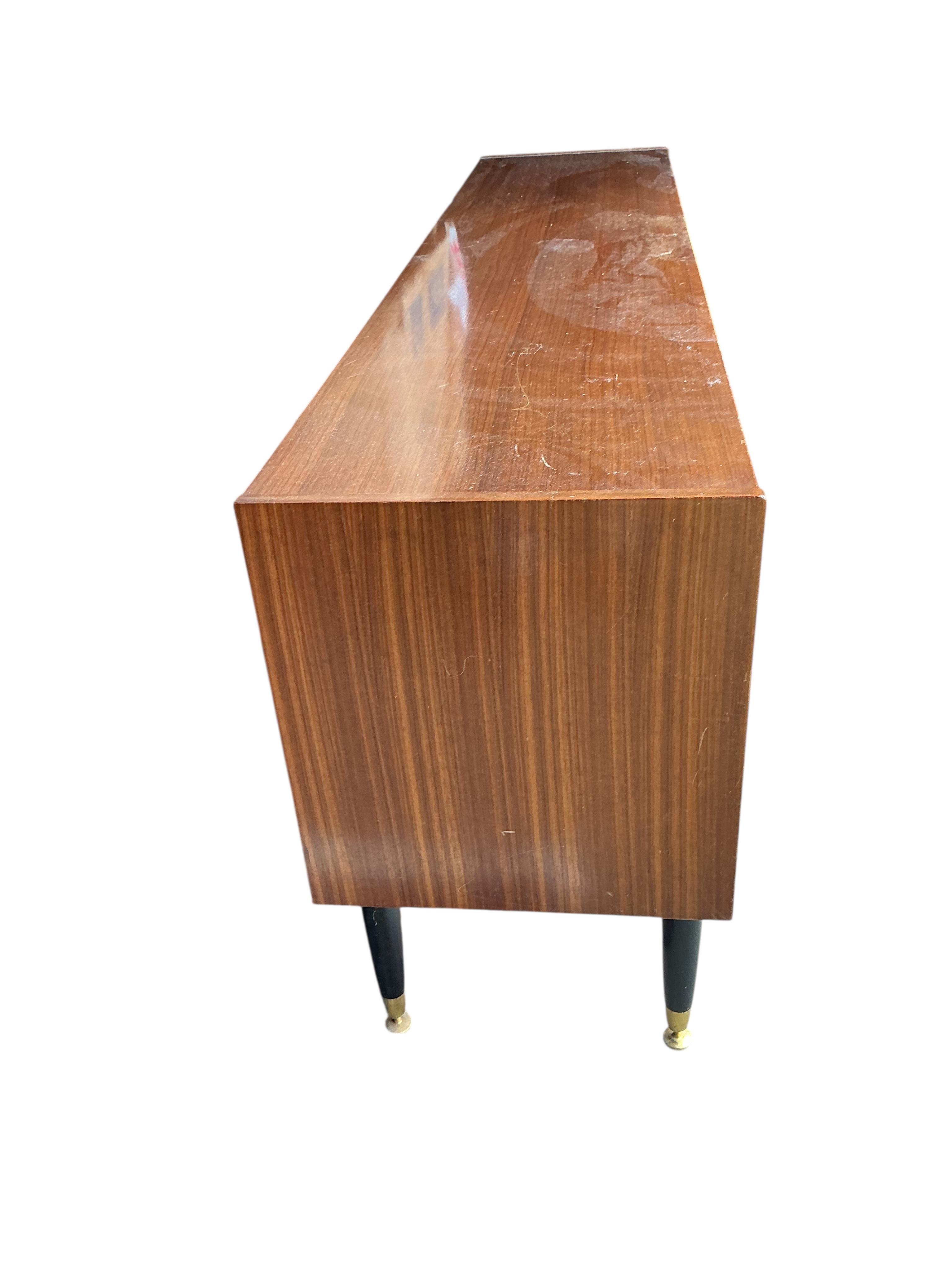 A mid century G Plan 'Librenza' teak sideboard, width 190cm, depth 43cm, height 77cm